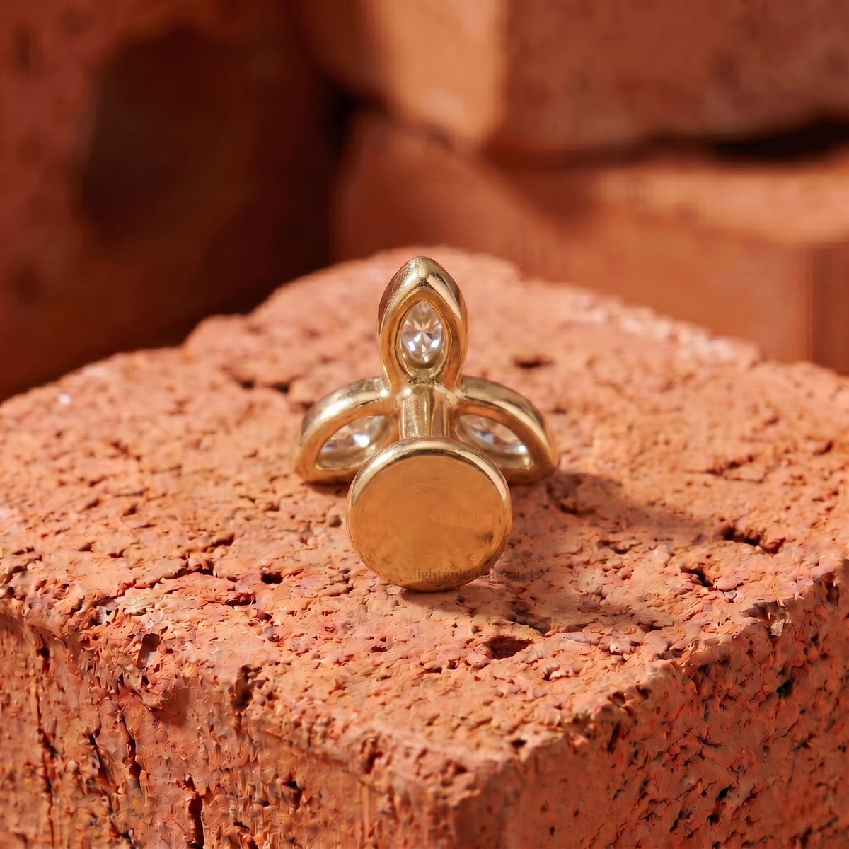 14K Gold Diamond Helix Stud Earring