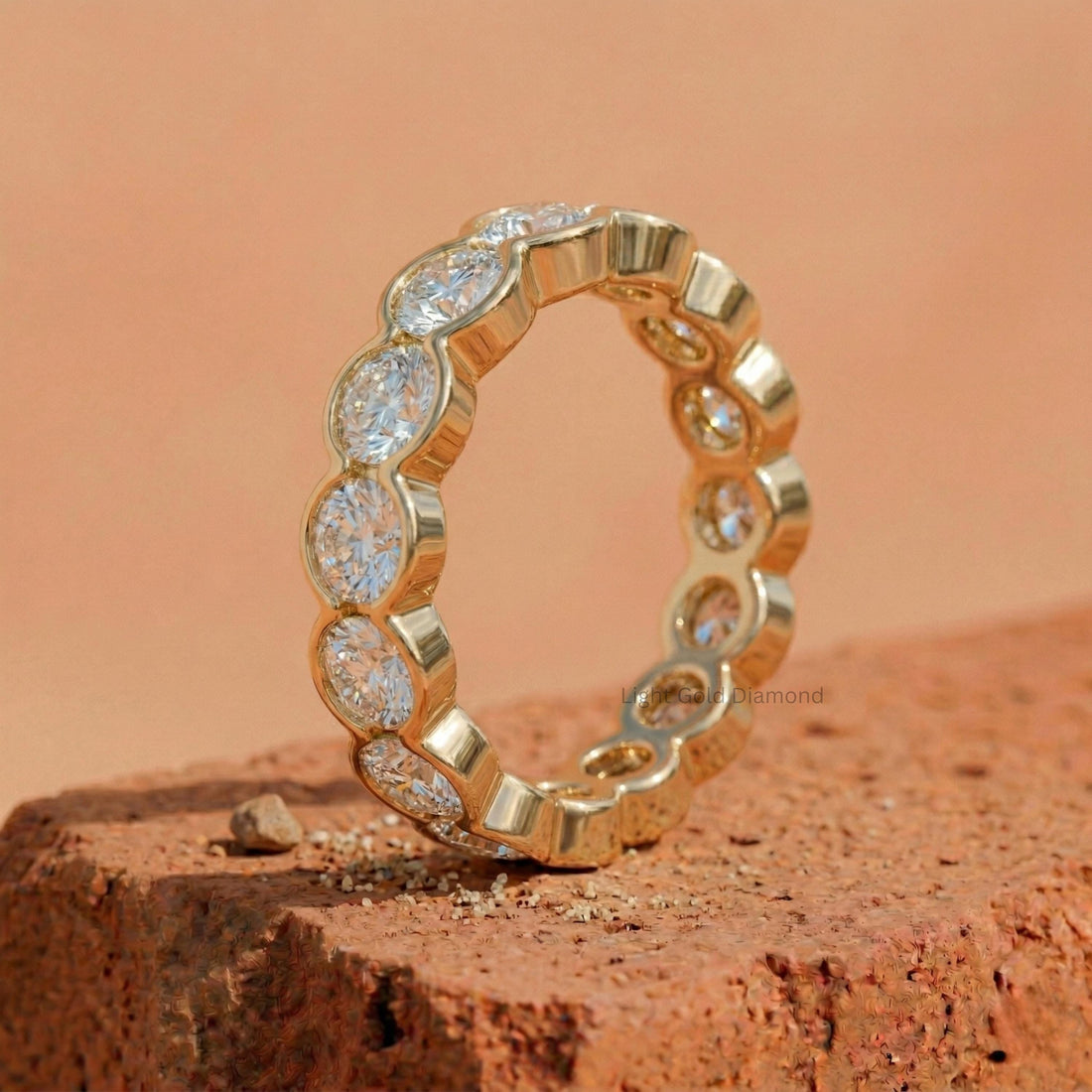 4MM Lab Grown Round Diamond Bezel Set Eternity Band