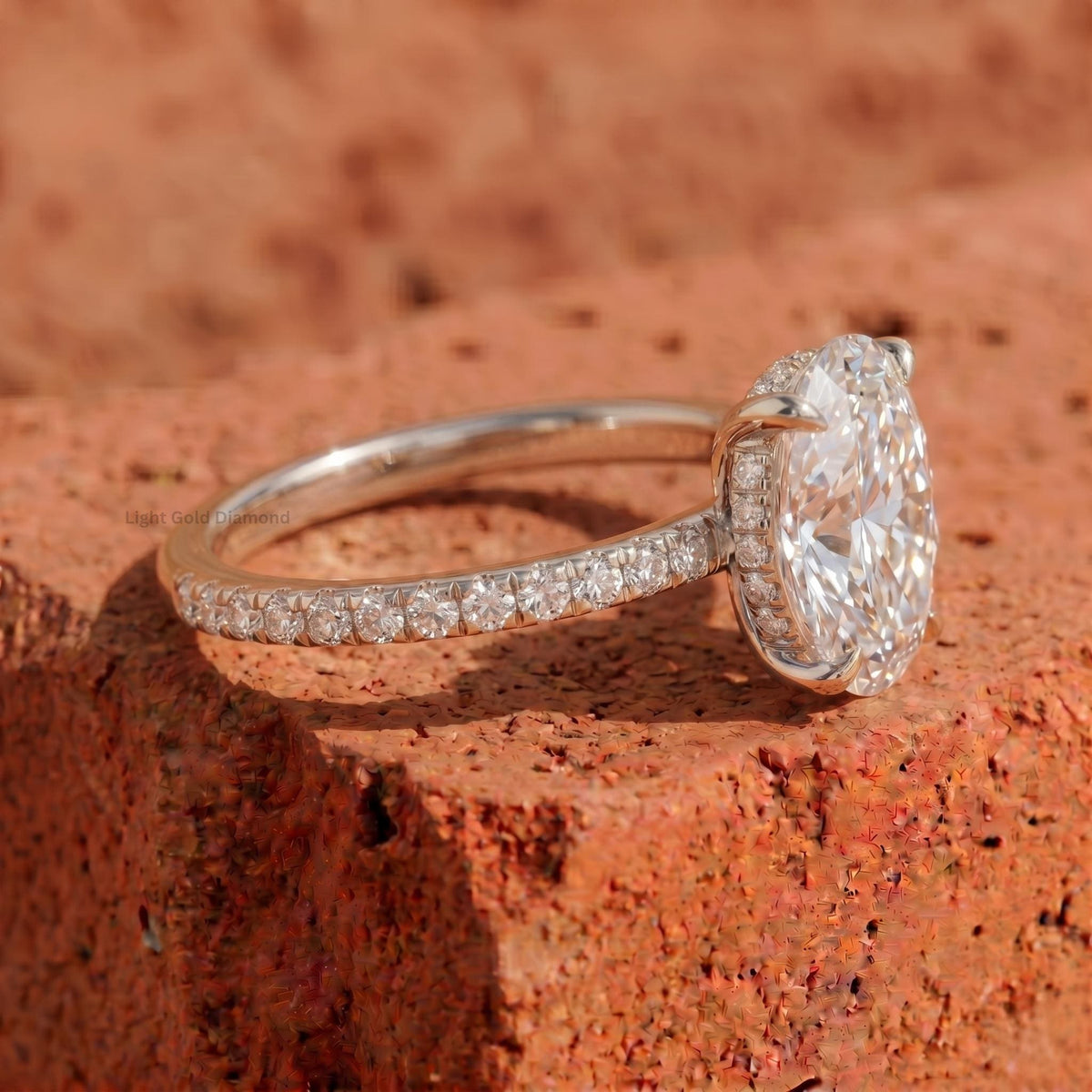 4 Carat Lab Grown Oval Diamond Engagement Ring