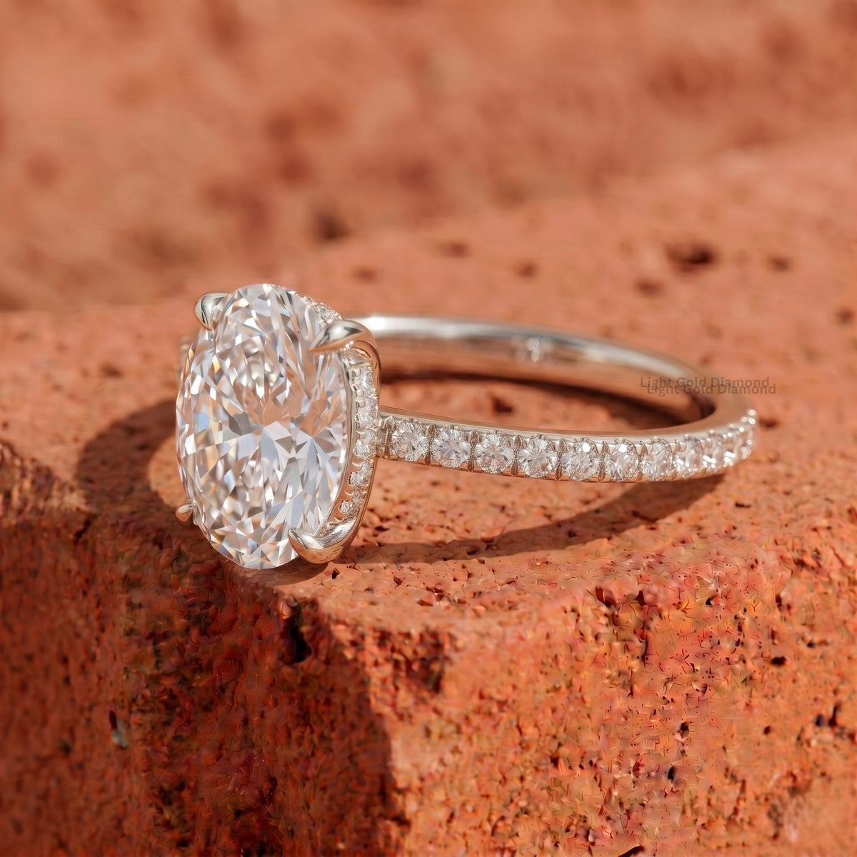 4 Carat Lab Grown Oval Diamond Engagement Ring
