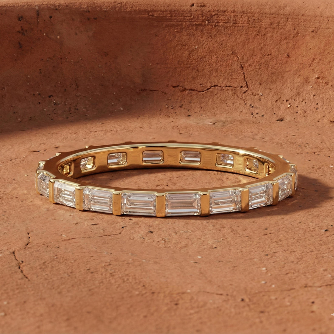 Baguette Cut Lab Diamond Eternity Band flush set