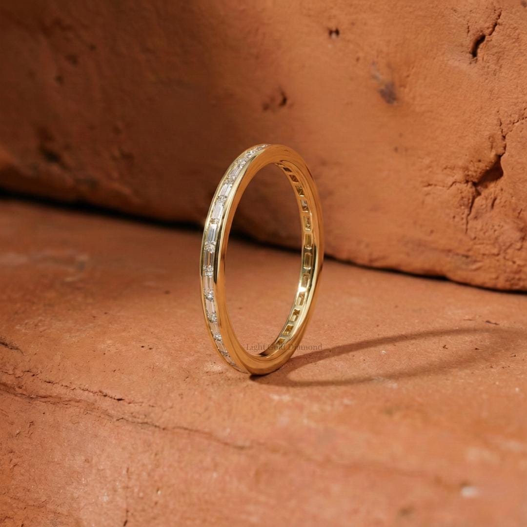 Baguette Cut Lab Grown Diamond Channel Set Band