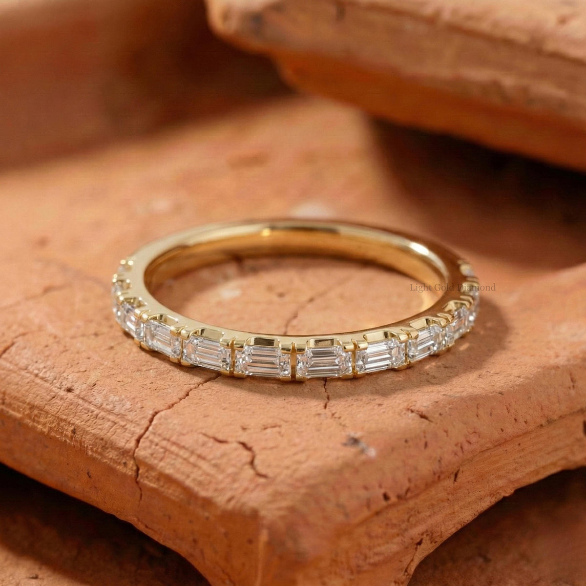 Baguette Cut Lab Grown Diamond Wedding Band