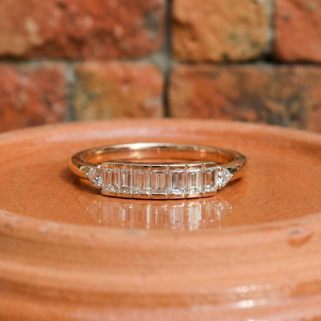 Baguette Lab Diamond Wedding Ring