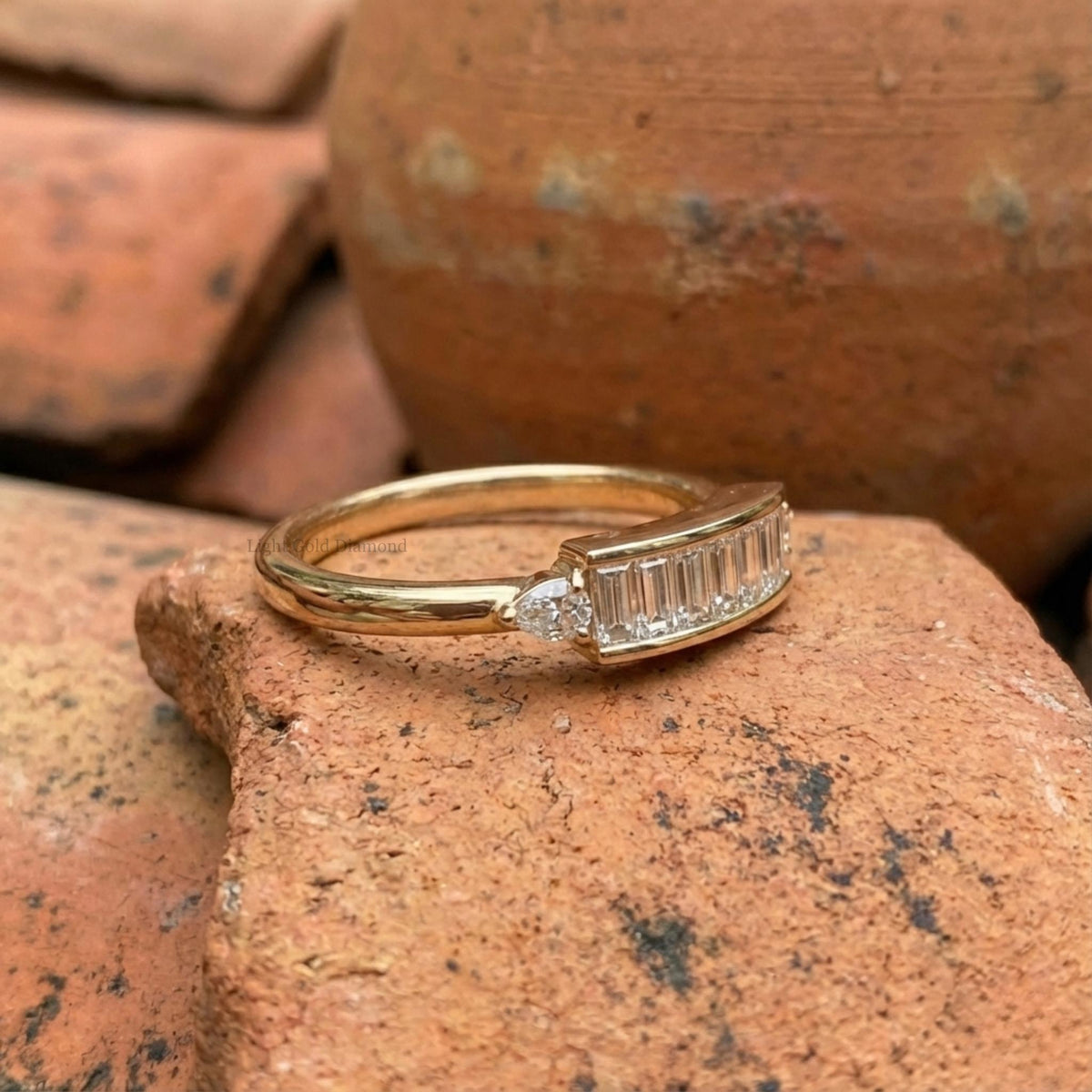 Baguette Lab Diamond Wedding Ring
