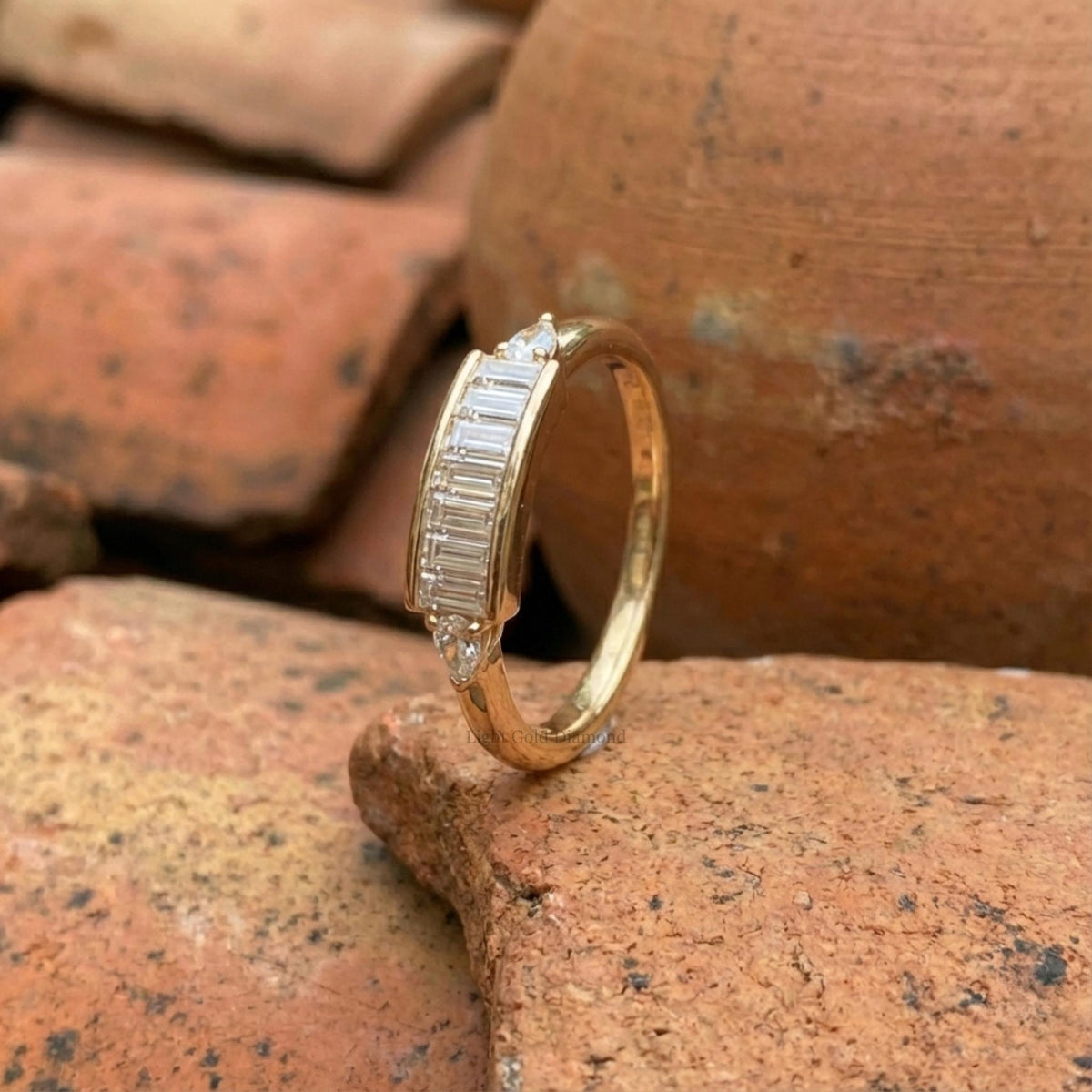 Baguette Lab Diamond Wedding Ring