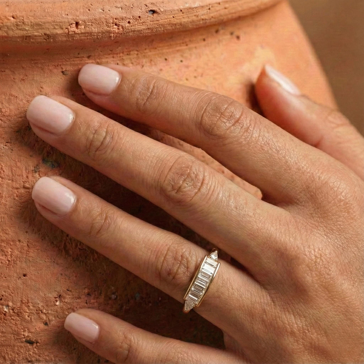 Baguette Lab Diamond Wedding Ring