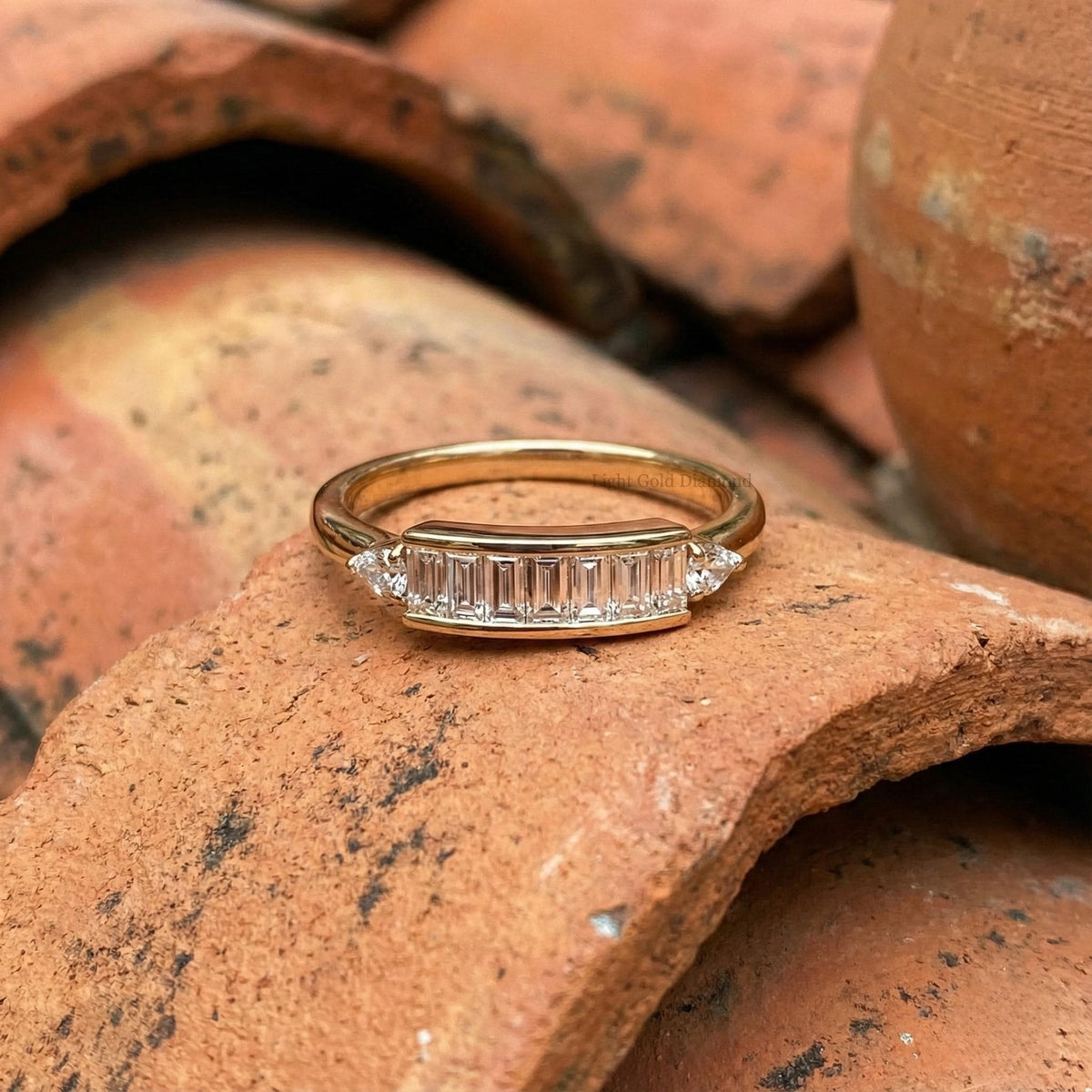 Baguette Lab Diamond Wedding Ring