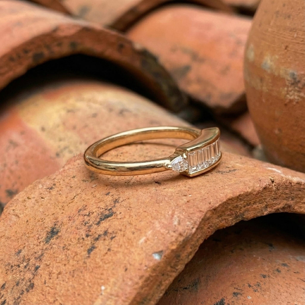 Baguette Lab Diamond Wedding Ring