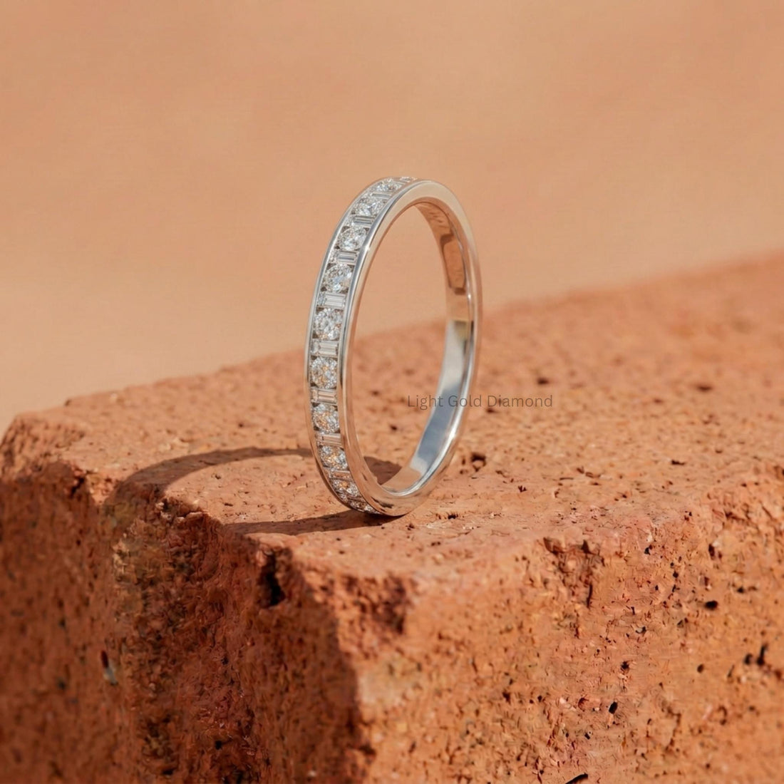 Channel Set Lab Grown Diamond Wedding Band