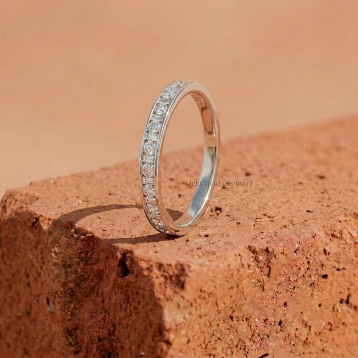 Channel Set Lab Grown Diamond Wedding Band