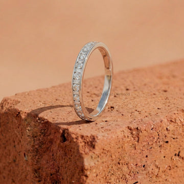 Channel Set Lab Grown Diamond Wedding Band