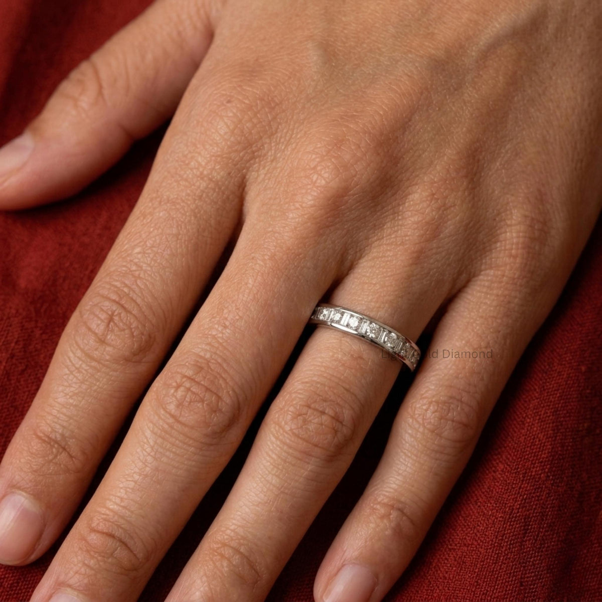 Channel Set Lab Grown Diamond Wedding Band