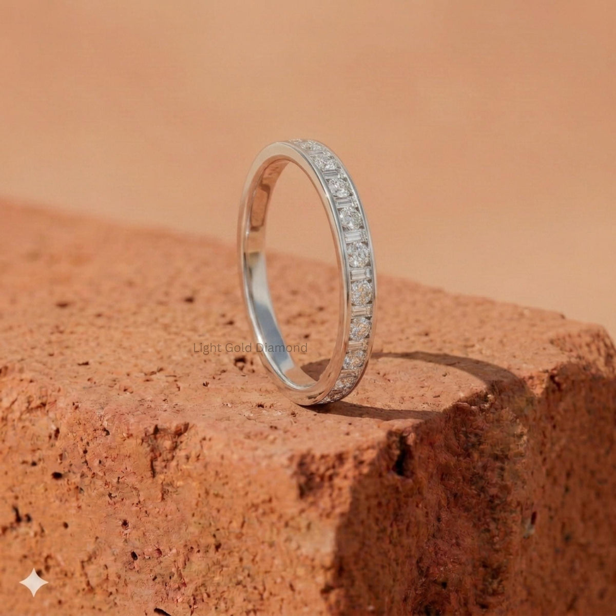 Channel Set Lab Grown Diamond Wedding Band