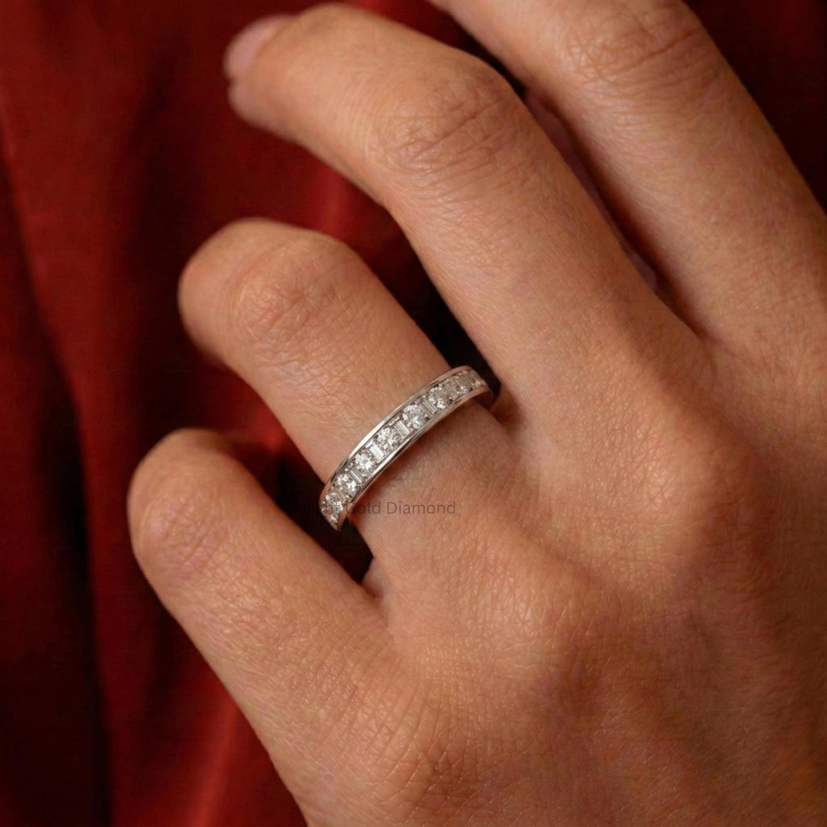Channel Set Lab Grown Diamond Wedding Band