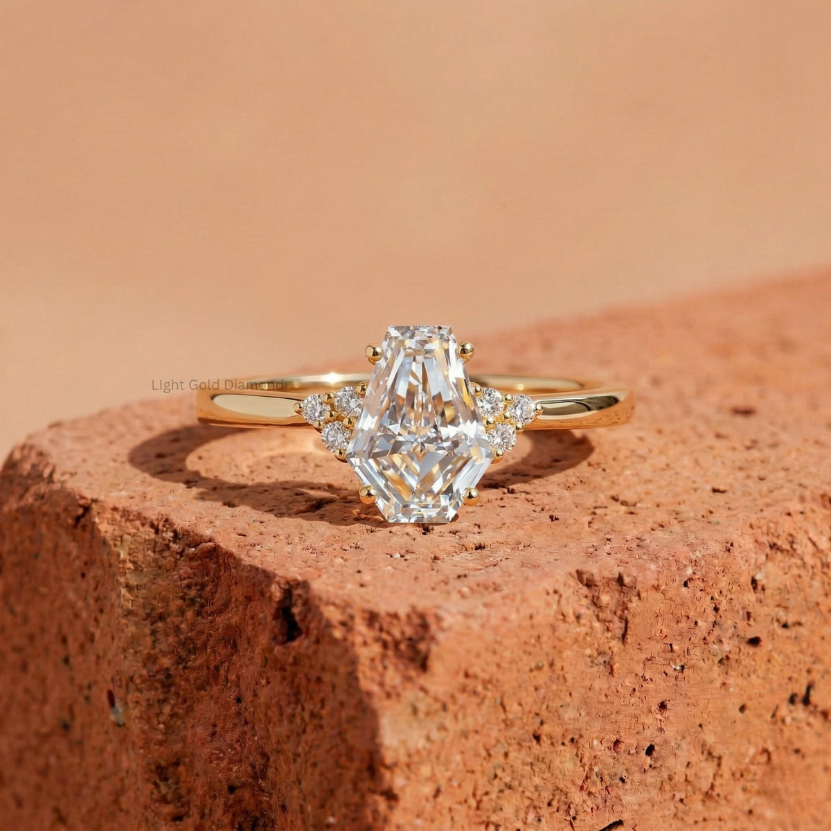 Coffin Cut Lab Grown Diamond Ring