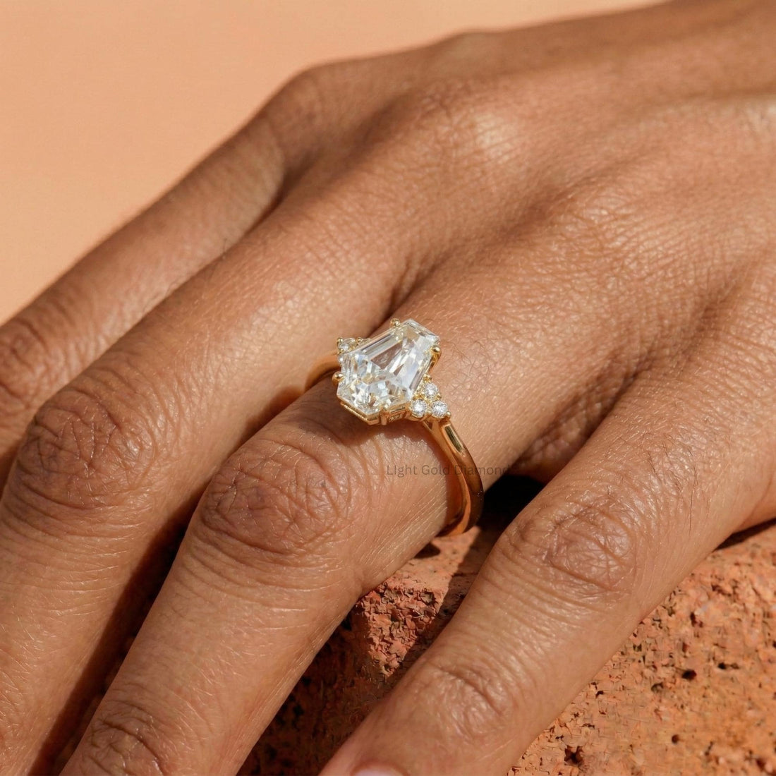 Coffin Cut Lab Grown Diamond Ring