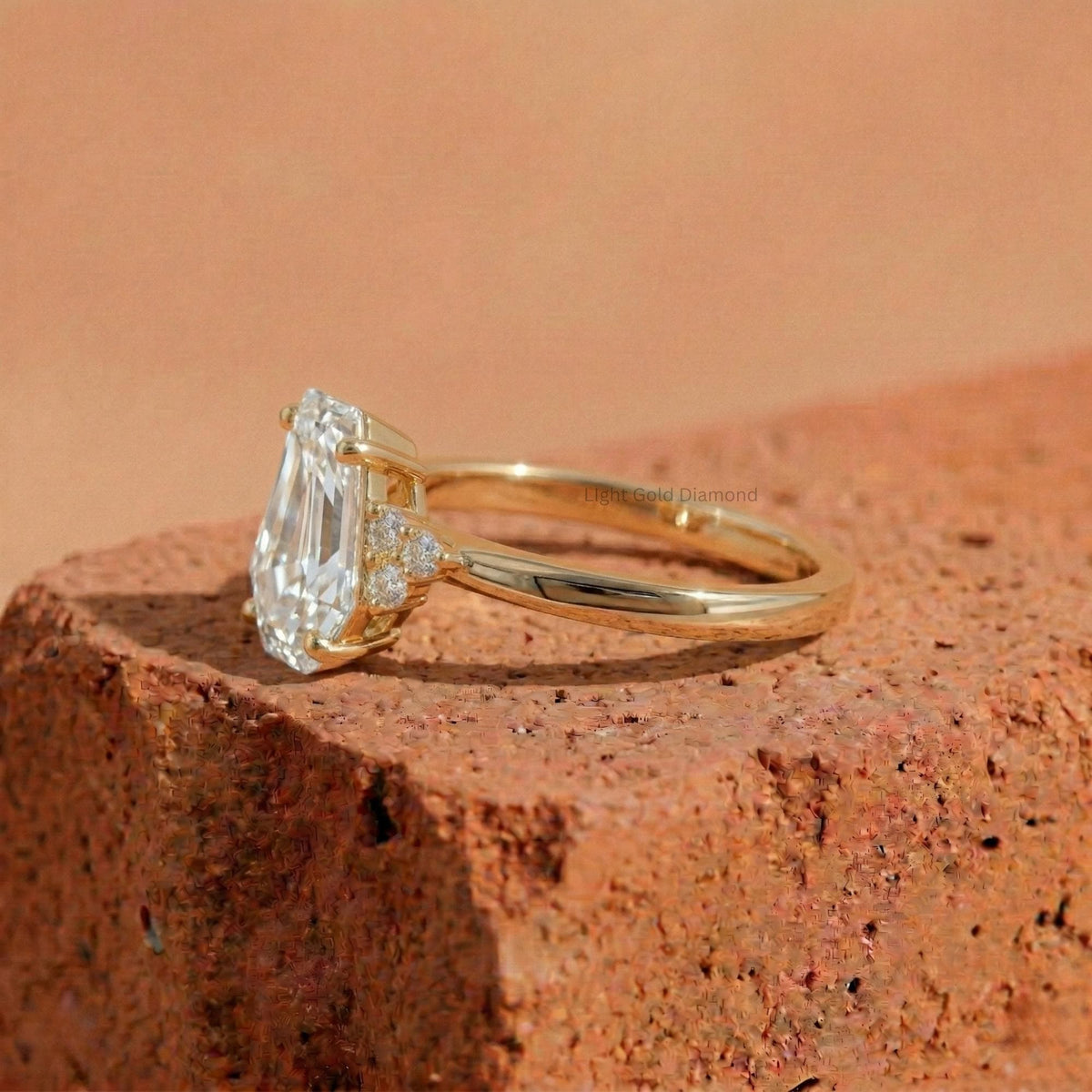 Coffin Cut Lab Grown Diamond Ring