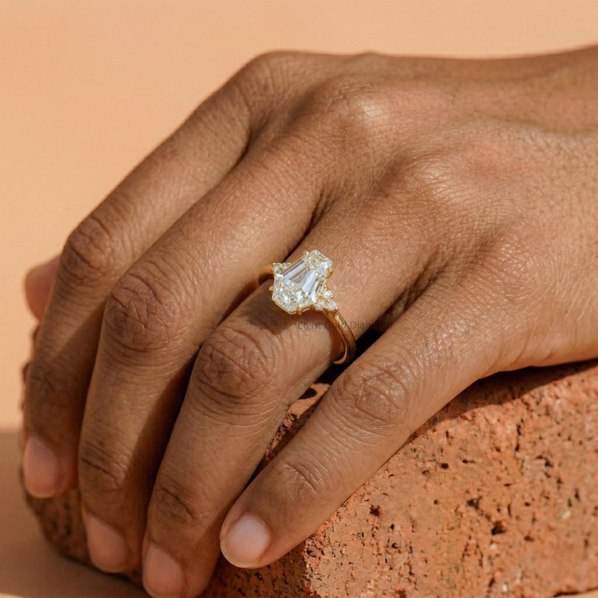 Coffin Cut Lab Grown Diamond Ring