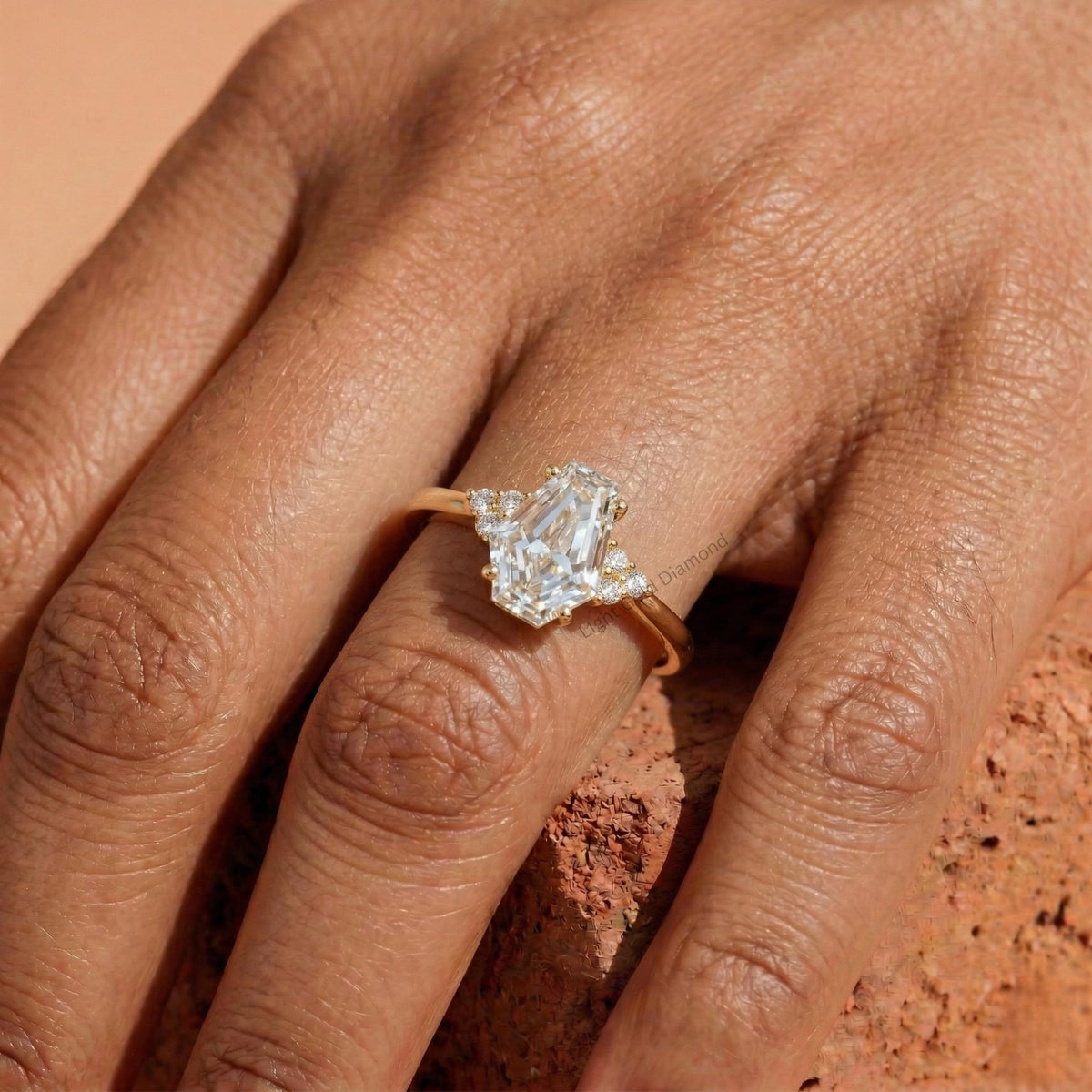 Coffin Cut Lab Grown Diamond Ring