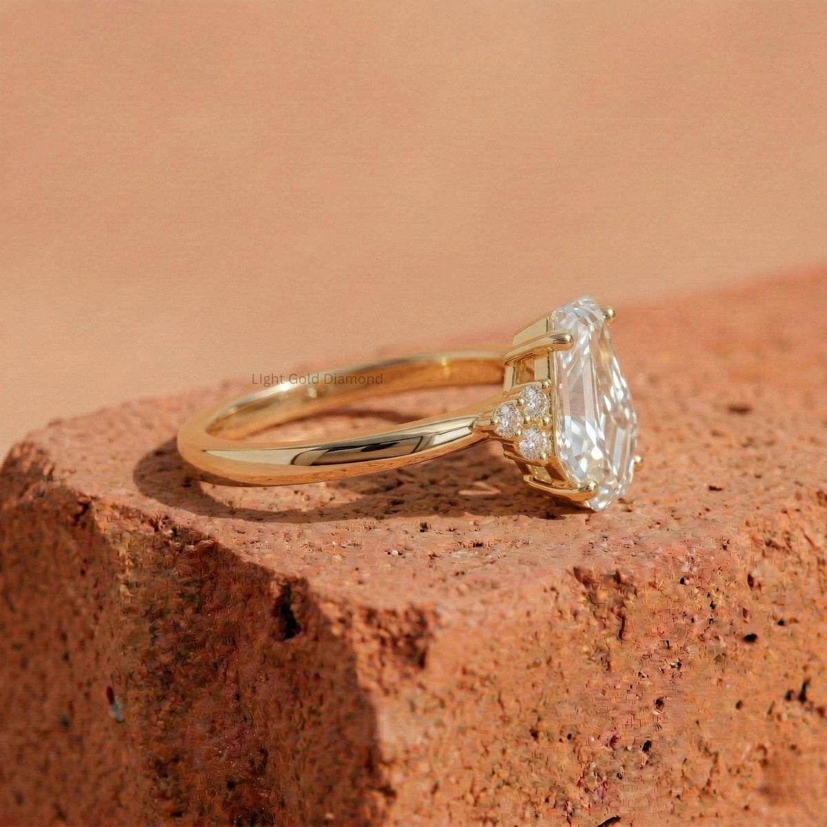 Coffin Cut Lab Grown Diamond Ring
