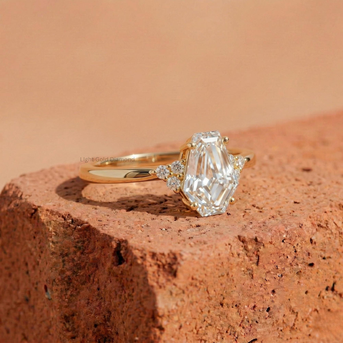 Coffin Cut Lab Grown Diamond Ring