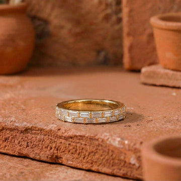 Double Row Baguette & Round Lab Grown Diamond Band