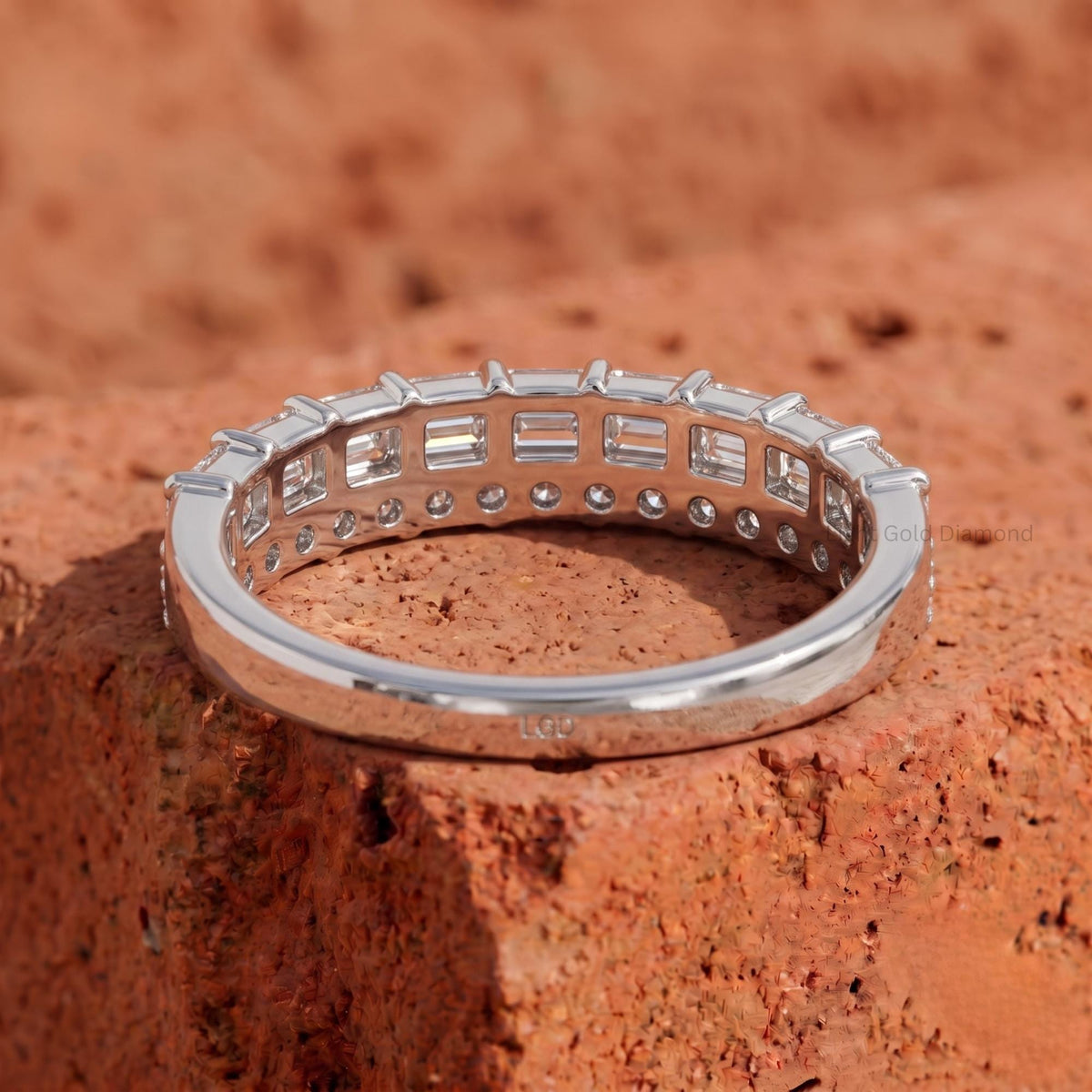 Double Row Baguette & Round Lab Grown Diamond Band