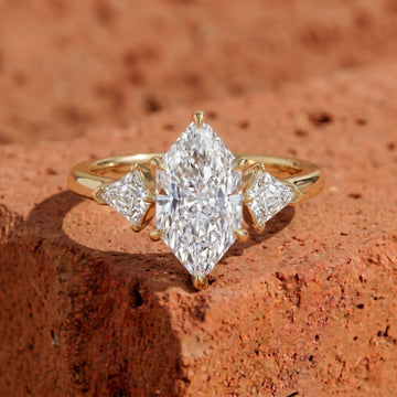 Dutch Marquise Engagement Ring Three Stone