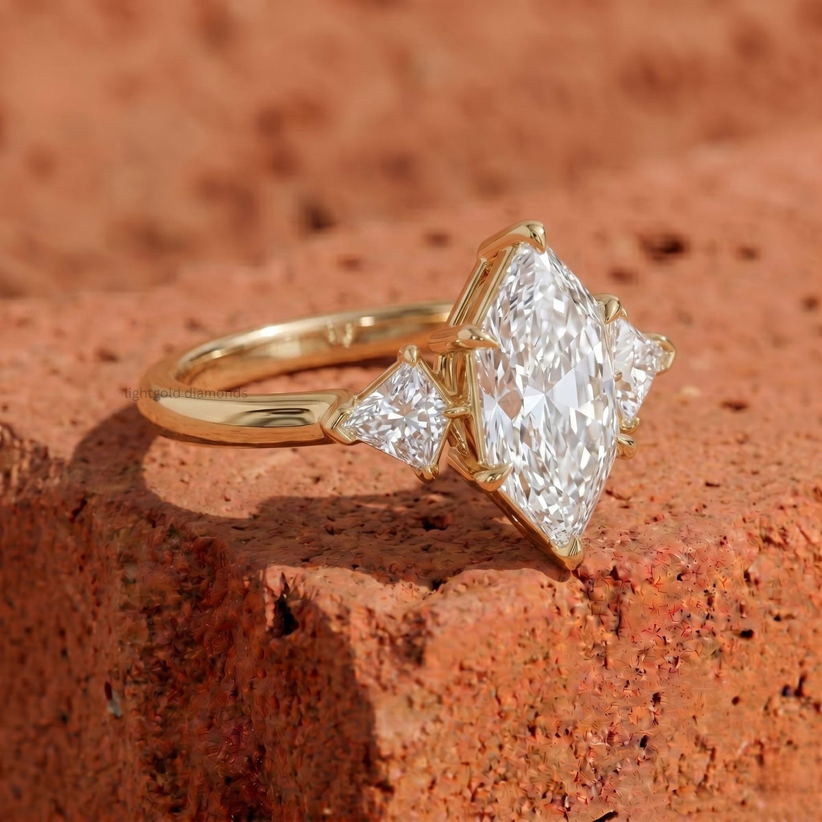 Dutch Marquise Engagement Ring Three Stone