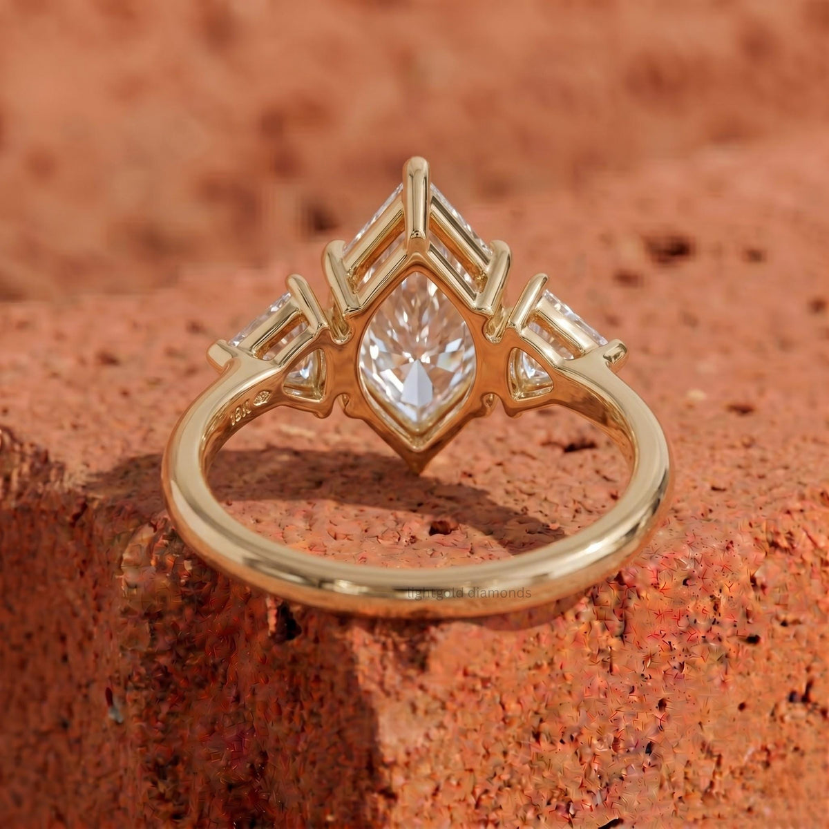 Dutch Marquise Engagement Ring Three Stone