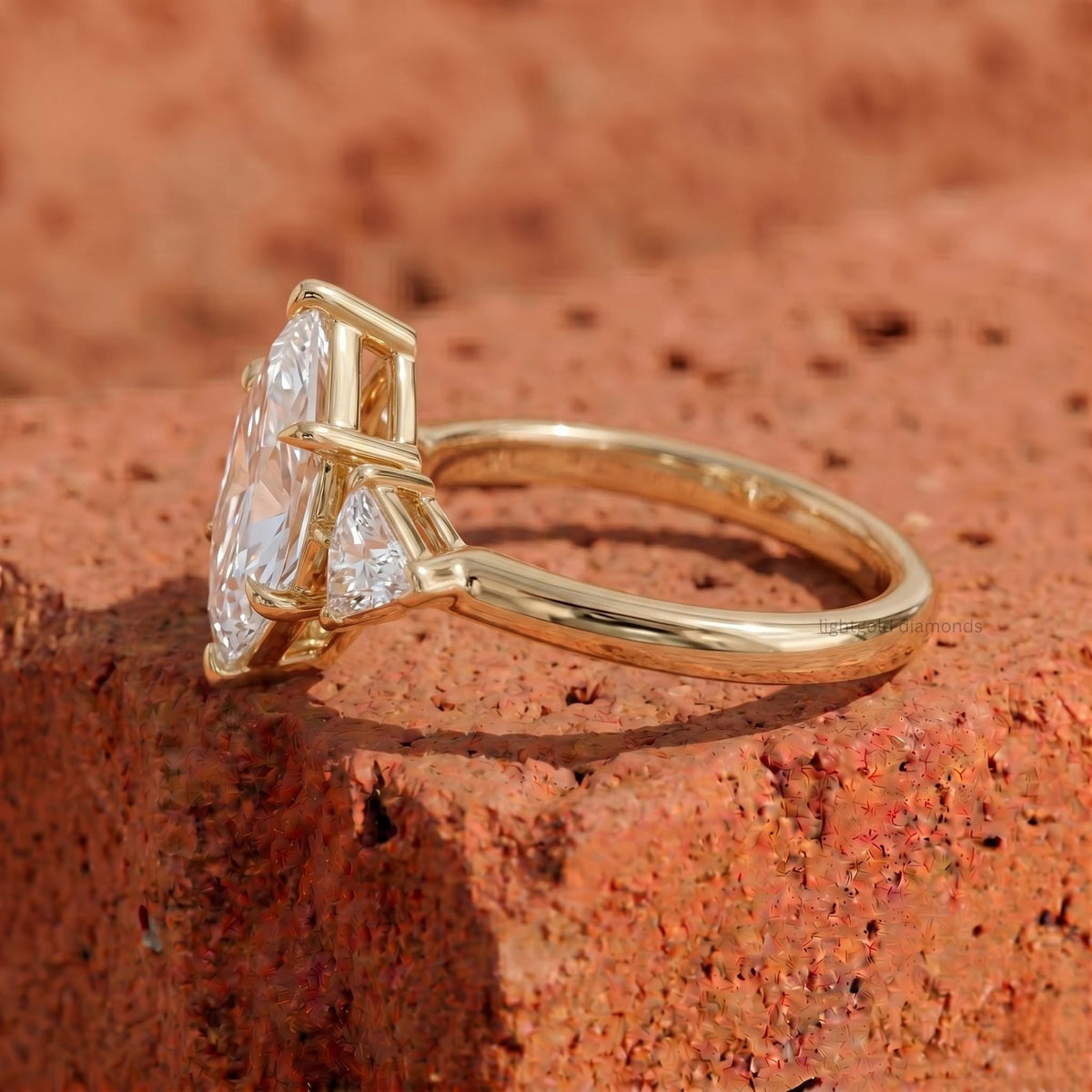 Dutch Marquise Engagement Ring Three Stone