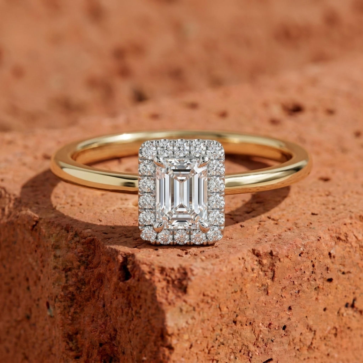 Emerald Cut Lab Grown Diamond  Traditional  Ring