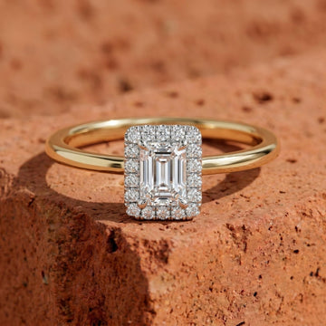 Emerald Cut Lab Grown Diamond  Traditional  Ring