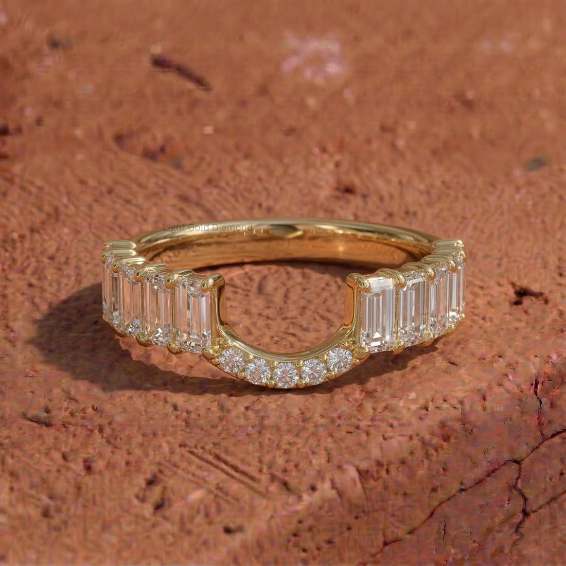 Emerald Diamond Stackable Band