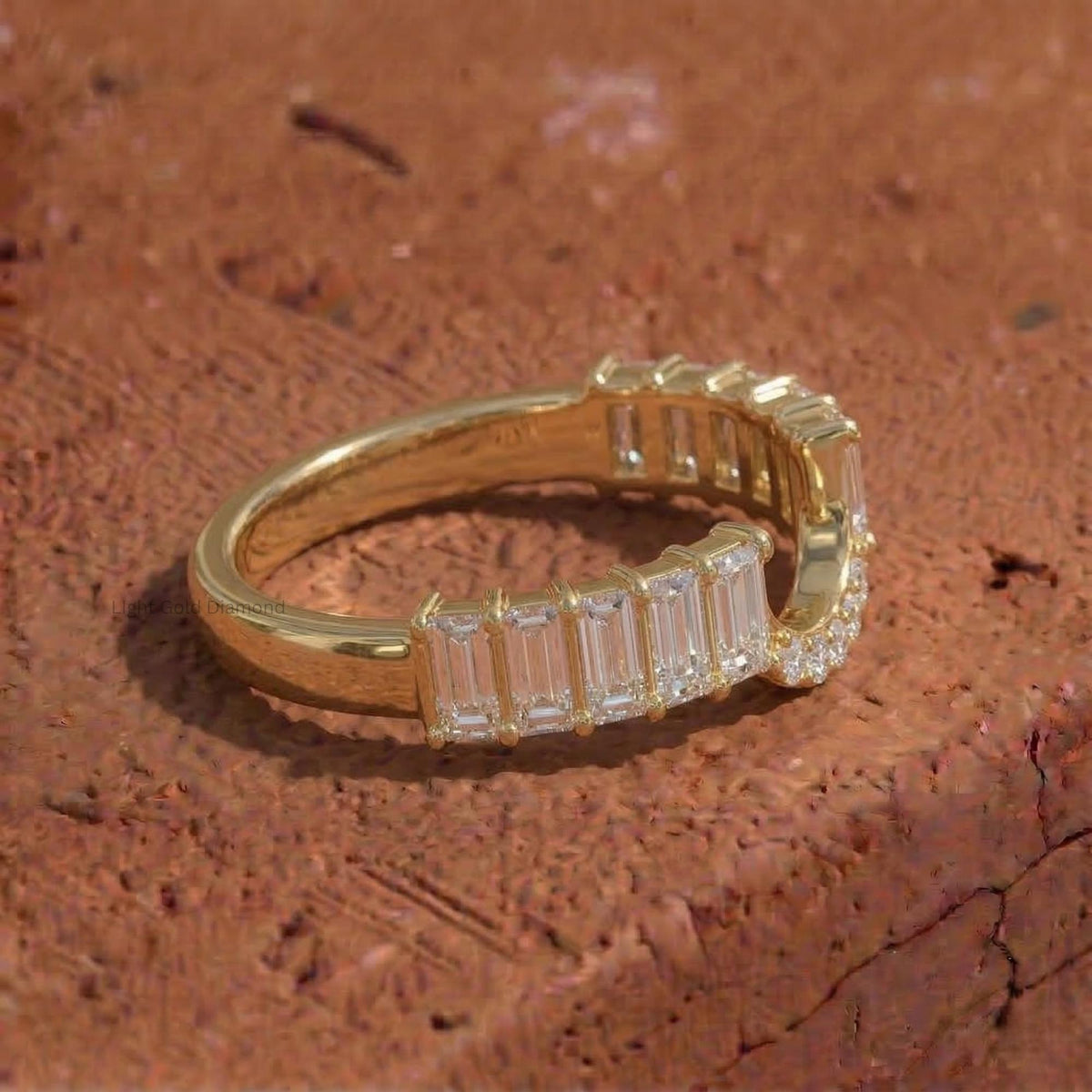 Emerald Diamond Stackable Band