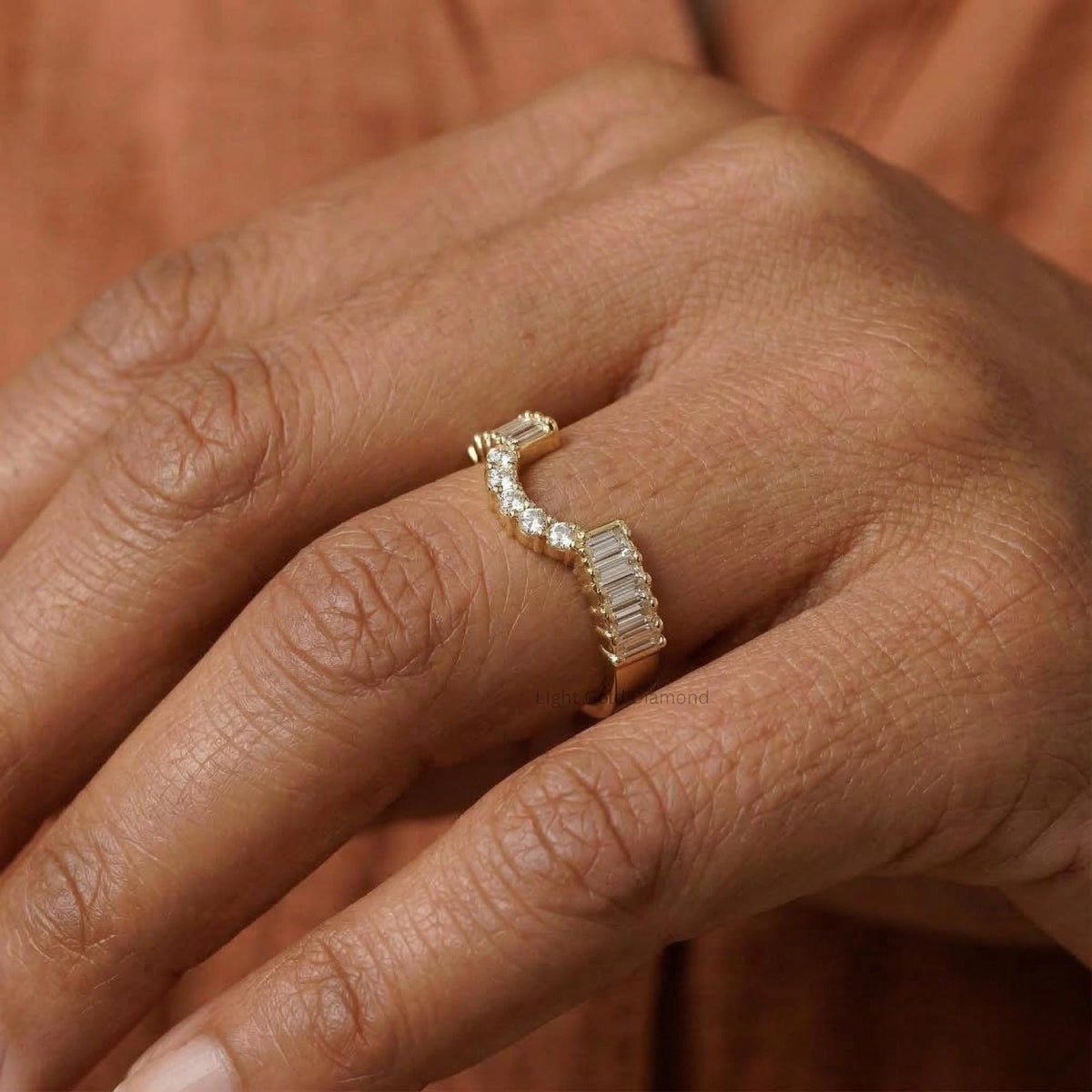 Emerald Diamond Stackable Band