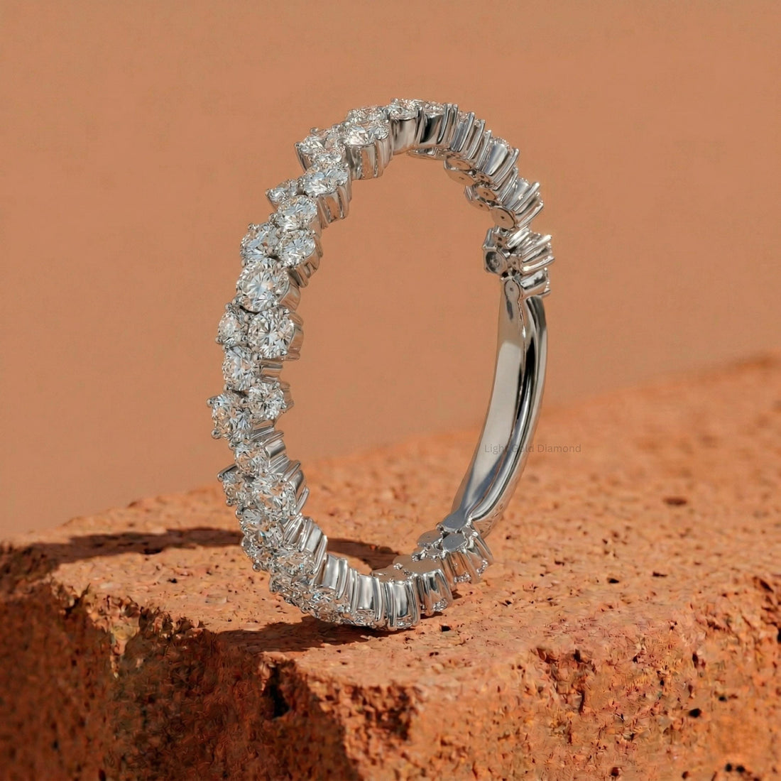 Floral Lab-Grown Diamond Wedding Band