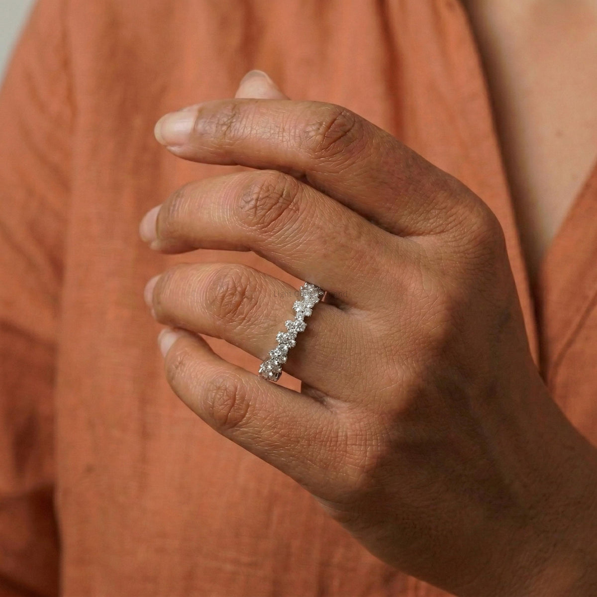 Floral Lab-Grown Diamond Wedding Band