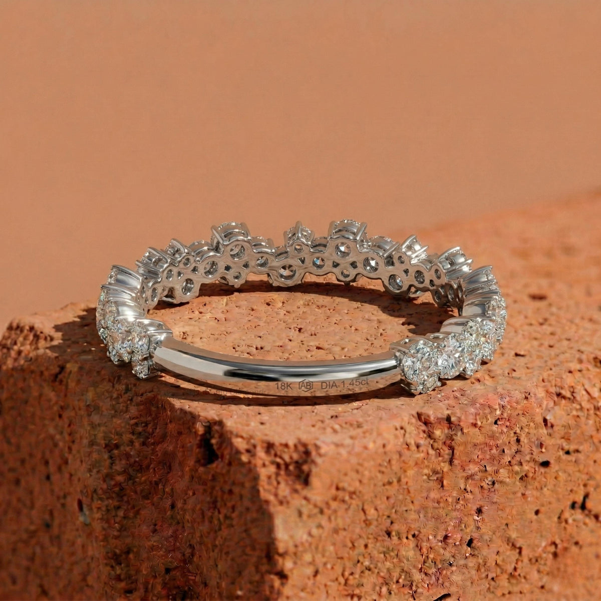 Floral Lab-Grown Diamond Wedding Band a back pose 