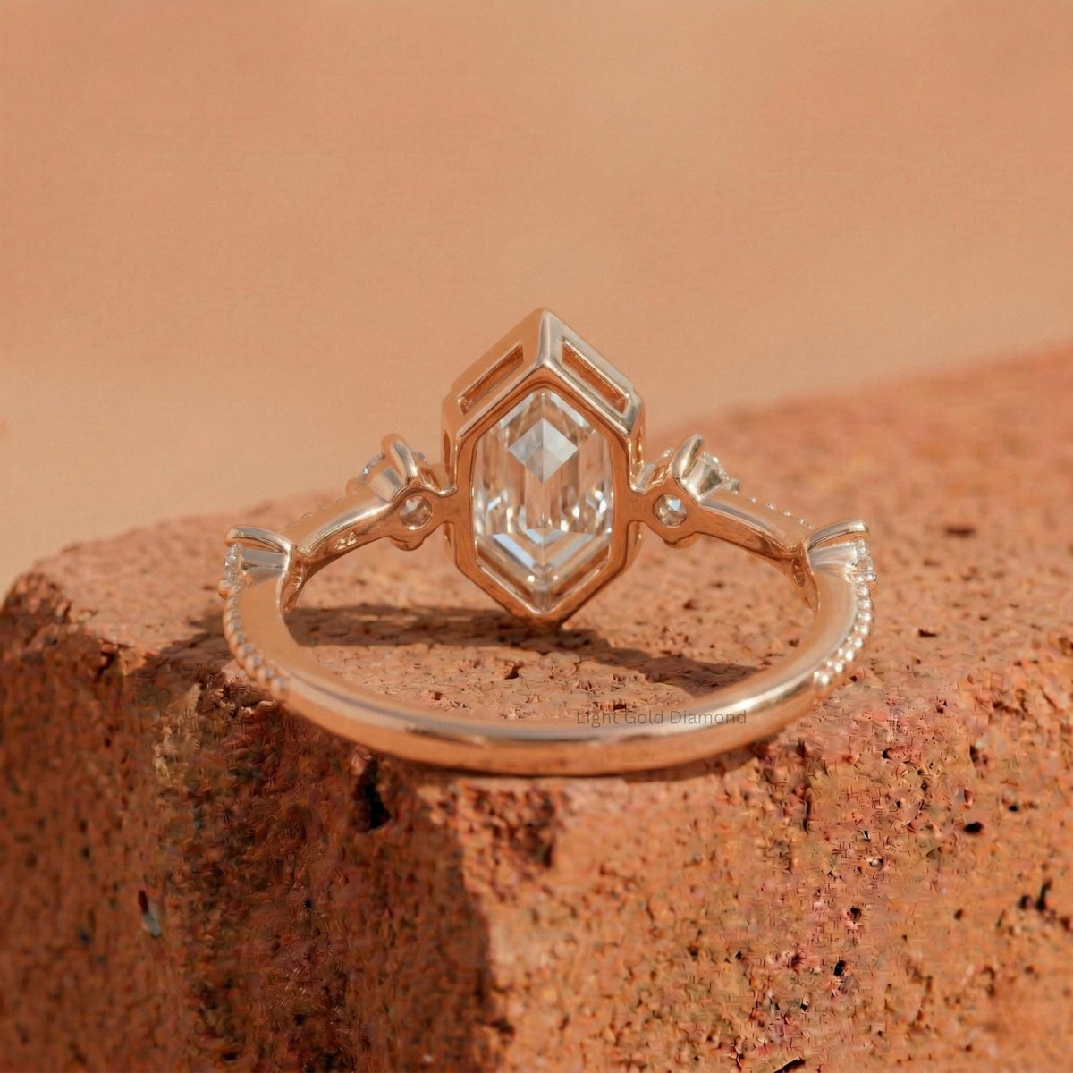 Hexagon Cut Lab Grown Diamond Ring  6