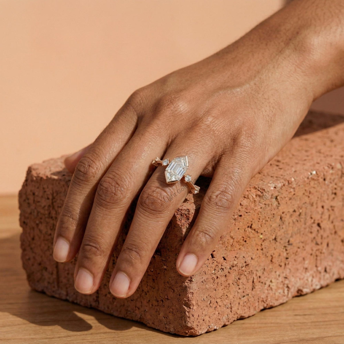 Hexagon Cut Lab Grown Diamond Ring 6