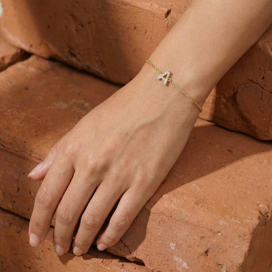 Initial Diamond Letter Bracelet