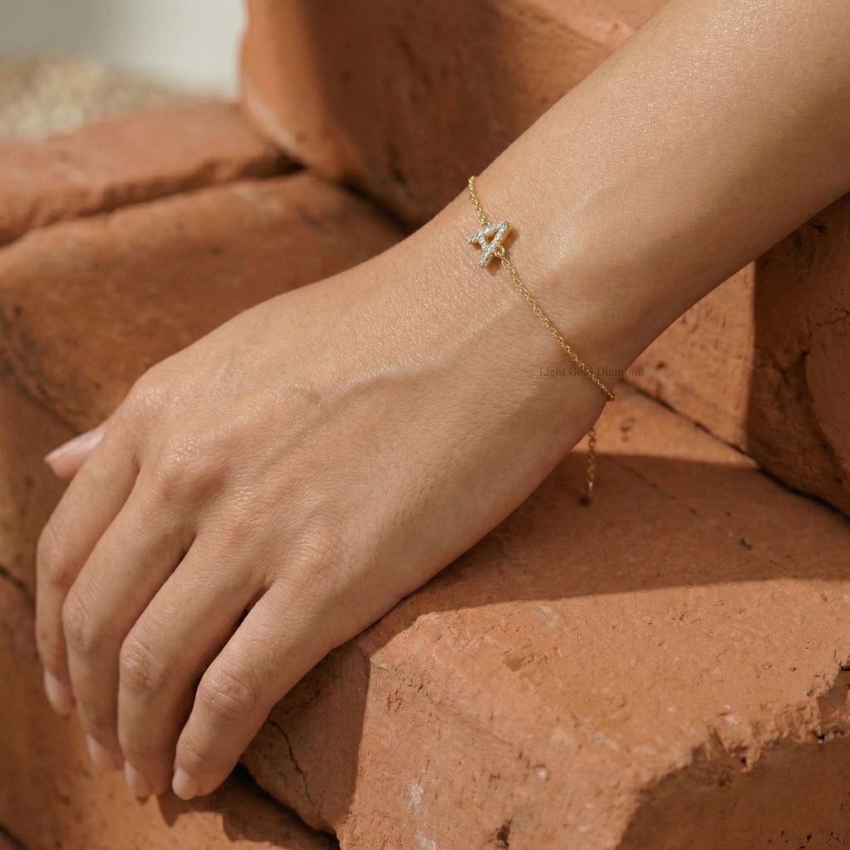 Initial Diamond Letter Bracelet