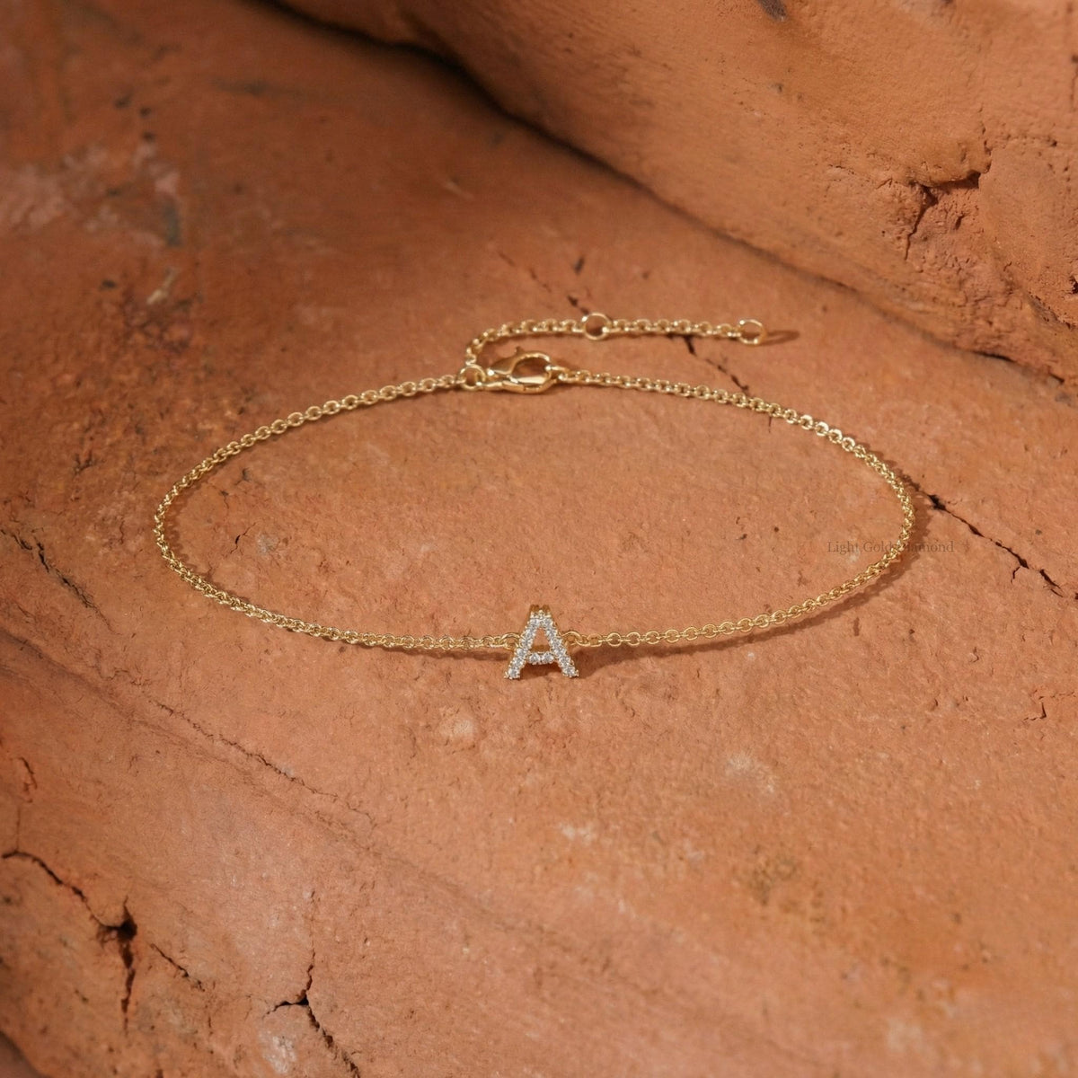 Initial Diamond Letter Bracelet