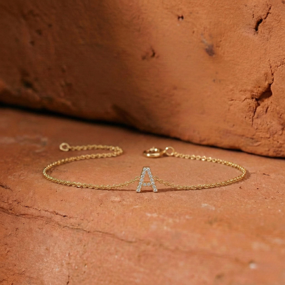 Initial Diamond Letter Bracelet