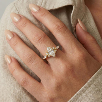 Lab-Grown Marquise Diamond Ring in Yellow Gold