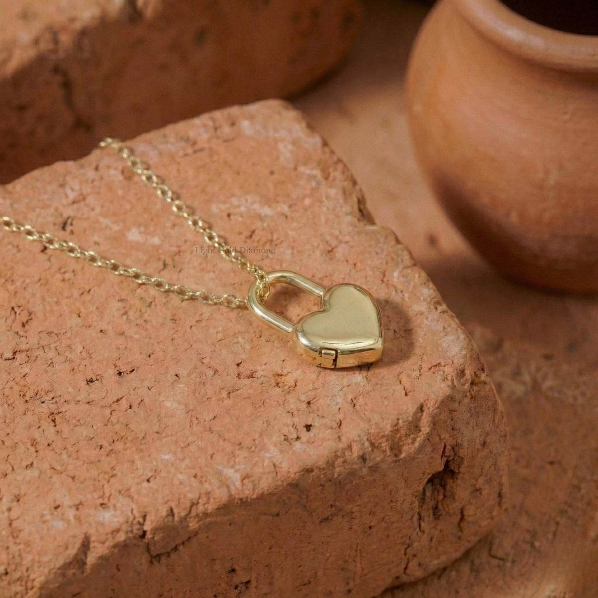 Lab-Grown Round Diamond Heart Necklace