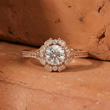 Lab Grown Round Diamond Filigree Ring
