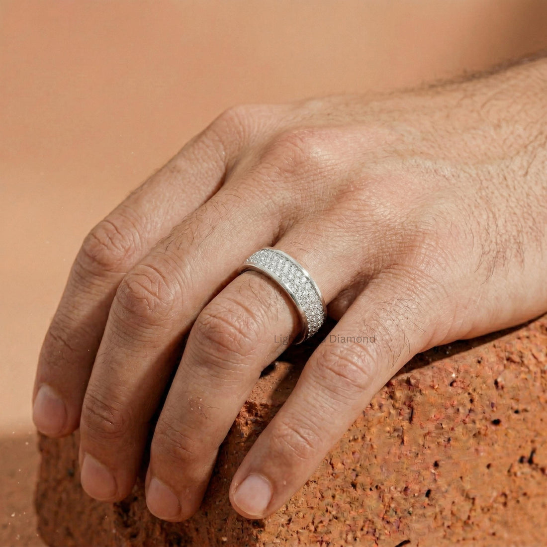 Lab-grown diamond Men's wedding band